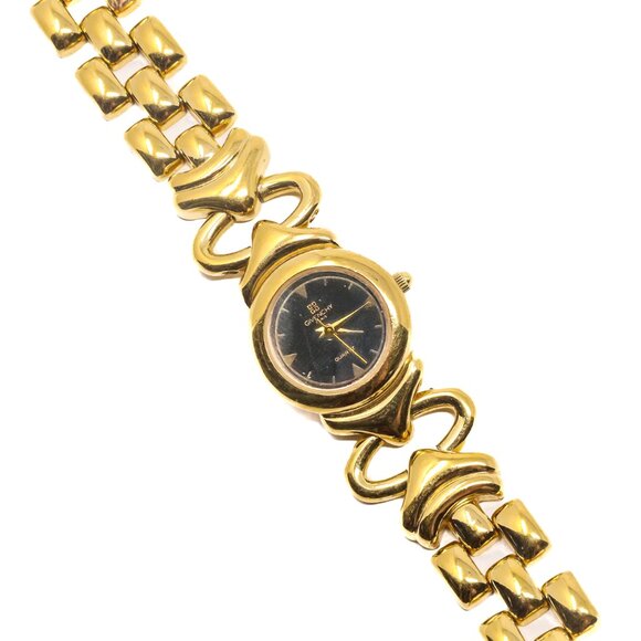 Vintage Givenchy Paris Women’s Quartz Watch – Gold-Tone Bracelet, Black Dial - Picture 1 of 5